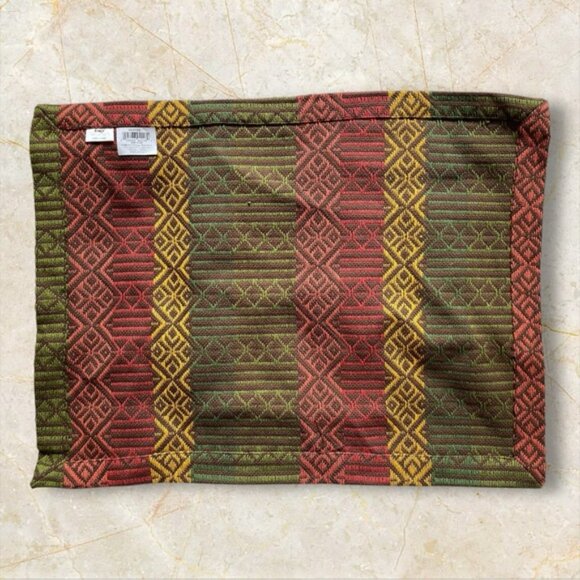 Tag Woven Geometric Patterned Fabric Placemats 14"x19" Set of 6 – *New* - Picture 2 of 8